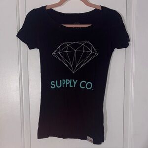 Diamond Supply Co. Black Tee with Aqua Graphic
